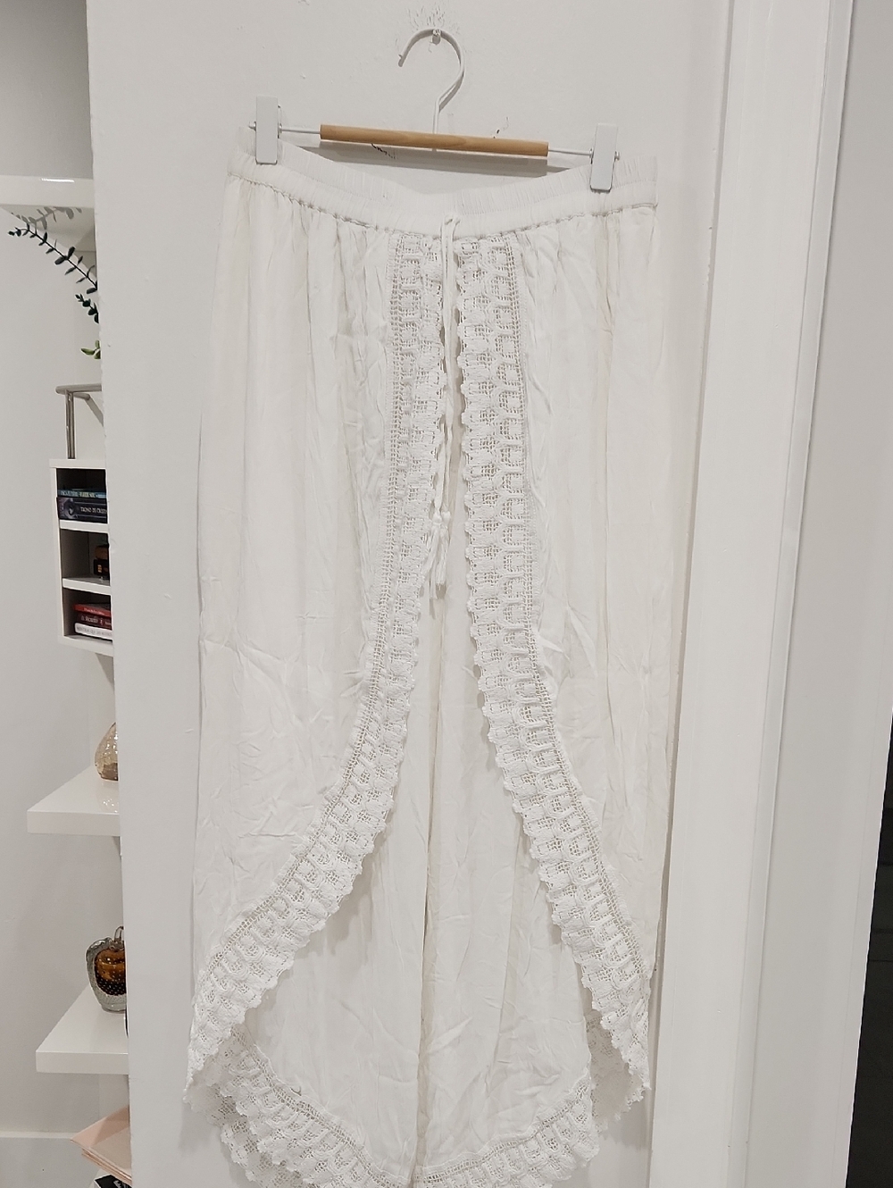 Salty Lemon White Crochet-Trim Romper Jumpsuit